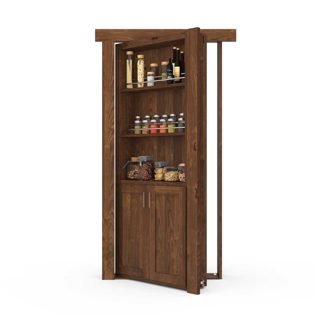 Hidden Flush Mount Knotty Alder Spice Rack Door