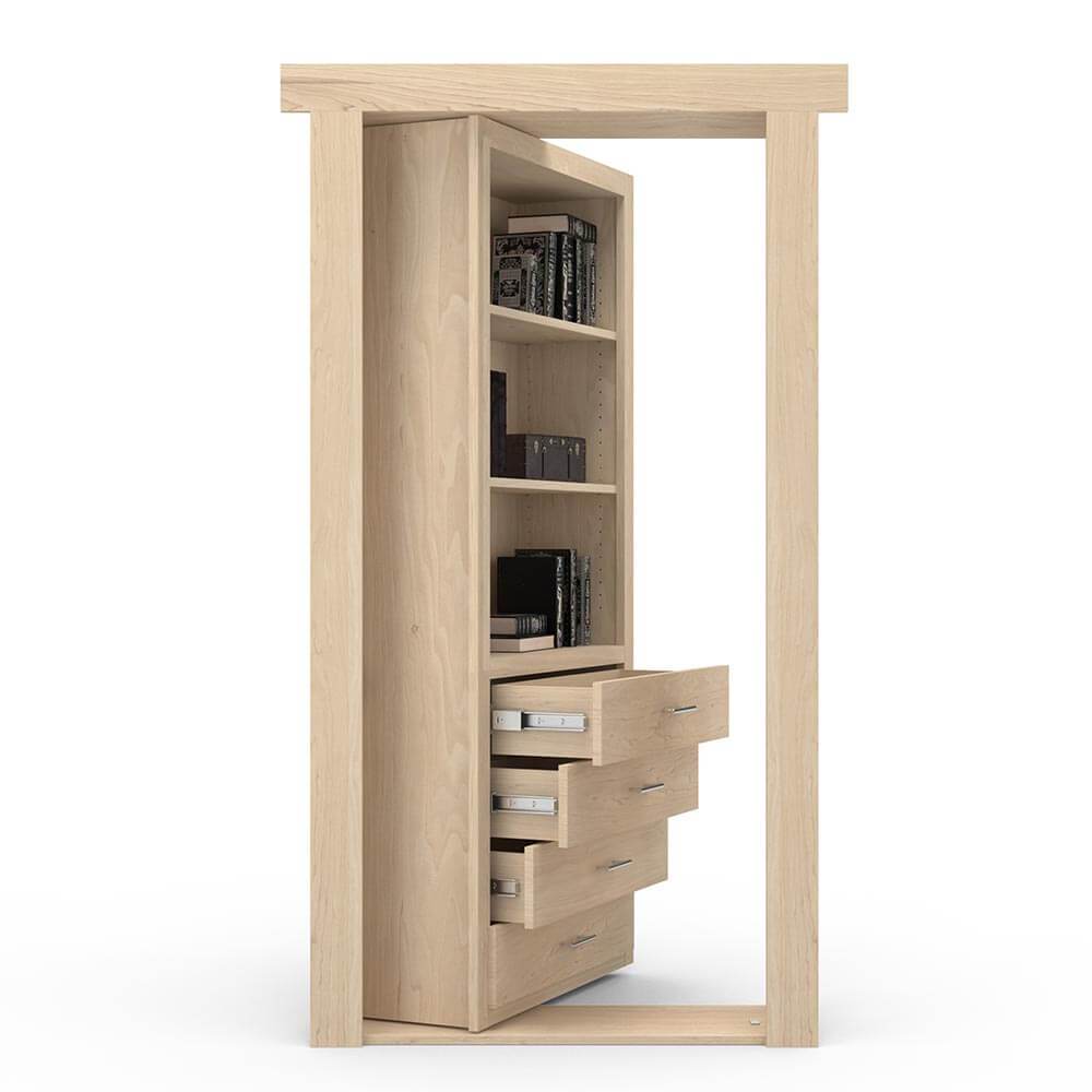 Hidden Flush Mount Maple Dresser Door