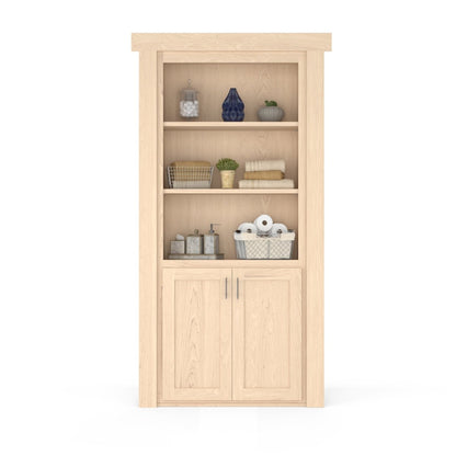 Hidden Flush Mount Maple Hamper Door