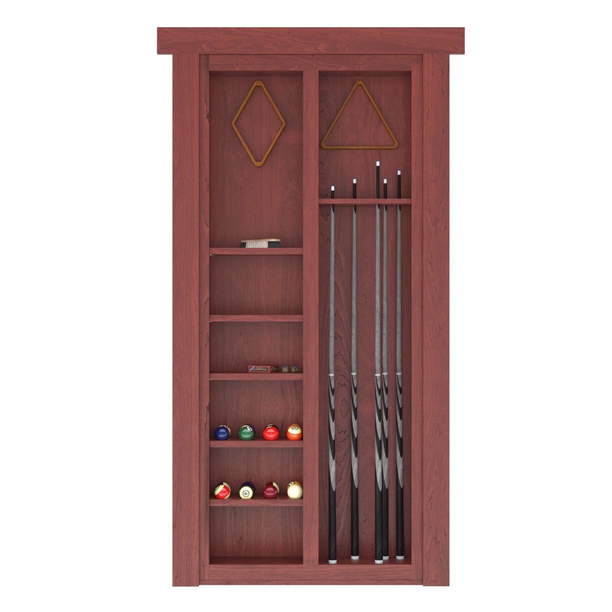 Hidden Flush Mount Maple Pool Cue Door