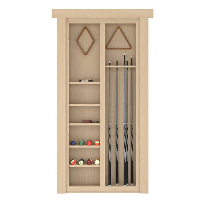 Hidden Flush Mount Maple Pool Cue Door