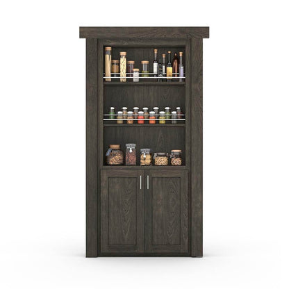Hidden Flush Mount Maple Spice Rack Door