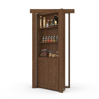 Hidden Flush Mount Maple Spice Rack Door
