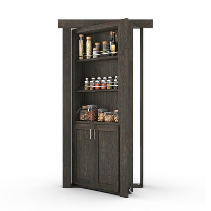 Hidden Flush Mount Maple Spice Rack Door
