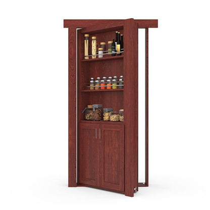 Hidden Flush Mount Maple Spice Rack Door