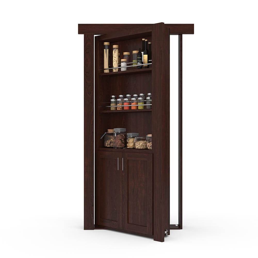 Hidden Flush Mount Maple Spice Rack Door