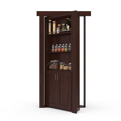 Hidden Flush Mount Maple Spice Rack Door