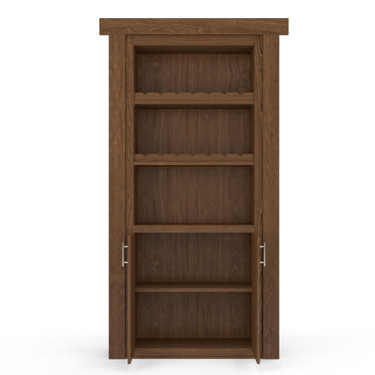 Hidden Flush Mount Maple Wine Rack Door