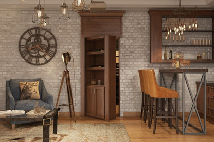 Hidden Flush Mount Maple Wine Rack Door