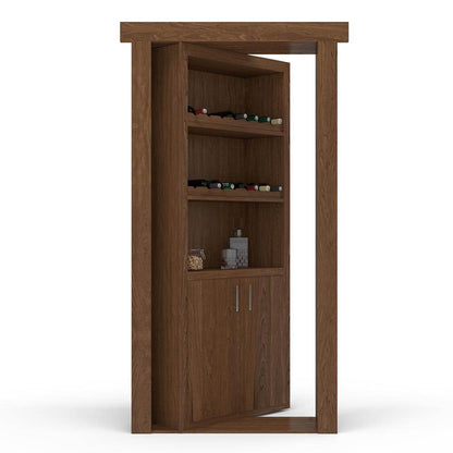 Hidden Flush Mount Maple Wine Rack Door