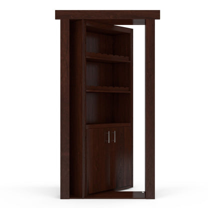Hidden Flush Mount Maple Wine Rack Door
