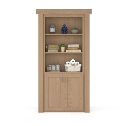 Hidden Flush Mount Oak Hamper Door