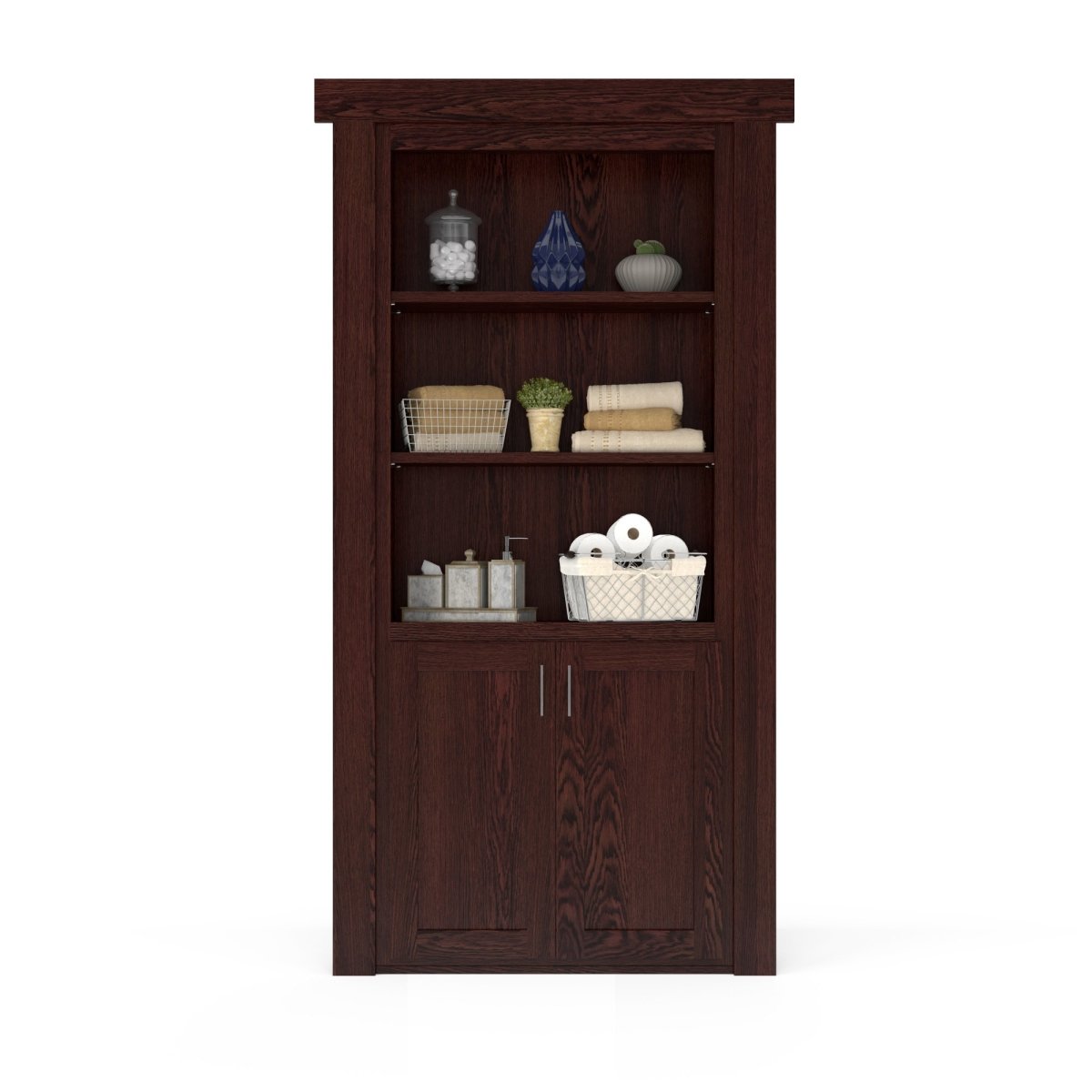 Hidden Flush Mount Oak Hamper Door