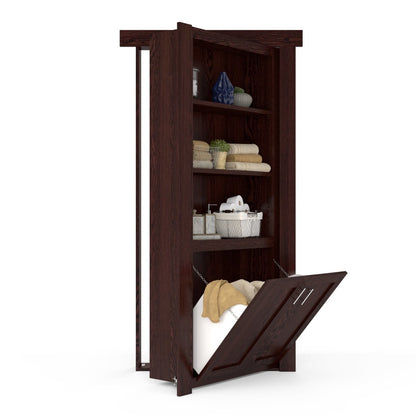Hidden Flush Mount Oak Hamper Door