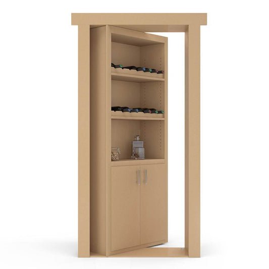 Hidden Flush Mount Paint Grade Wine Rack Door