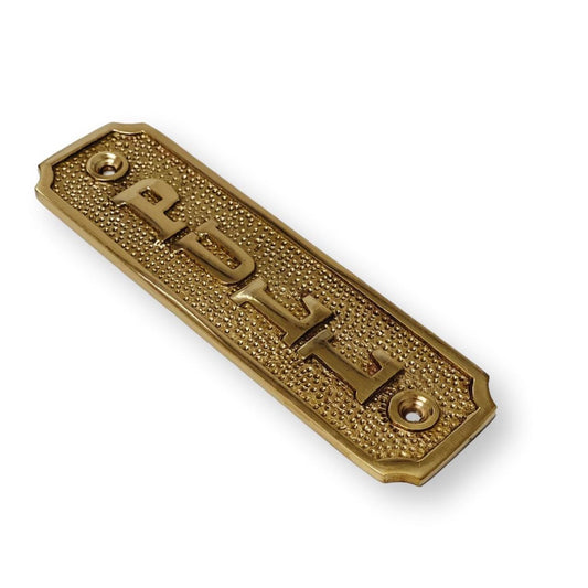 Brass "Pull" Door Sign 1-5/16” W x 4-9/16” H - Brass Door Sign