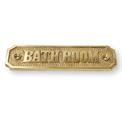 Brass "Bathroom" Door Sign 4-7/16" - Door Hardware Office Sign