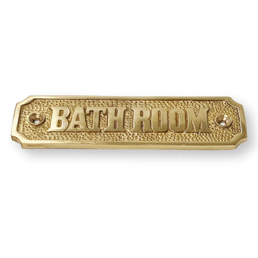 Brass "Bathroom" Door Sign 4-7/16" - Door Hardware Office Sign