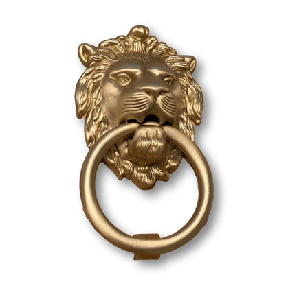 Satin Gold Lionhead Door Knocker - Holiday Gift