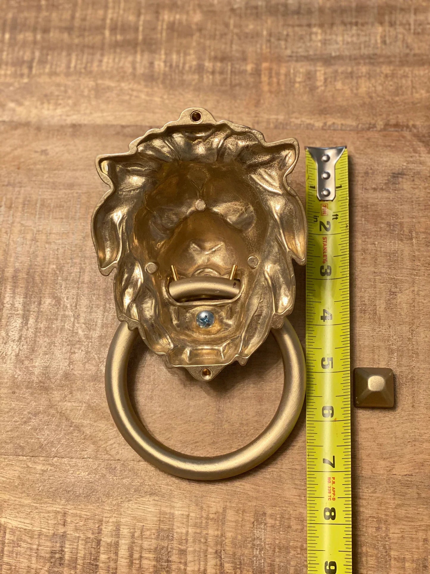 Satin Gold Lionhead Door Knocker - Holiday Gift