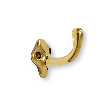 Unlacquered Brass "Louie Style 2" Polished Brass Wall Coat and Hat Hook