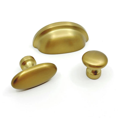 Dark Brushed Gold "Baron" Cup Pull and Knobs