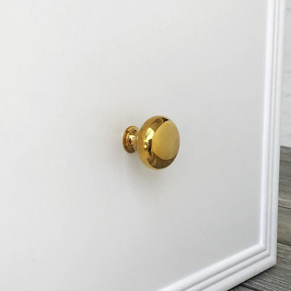 Unlacquered Brass "Eloise" Round Cabinet Knob