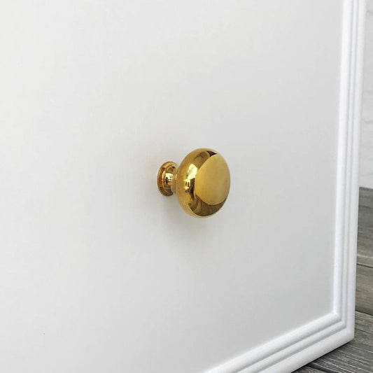 Unlacquered Brass "Eloise" Round Cabinet Knob