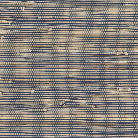Navy Rushcloth Grasscloth Unpasted Wallpaper