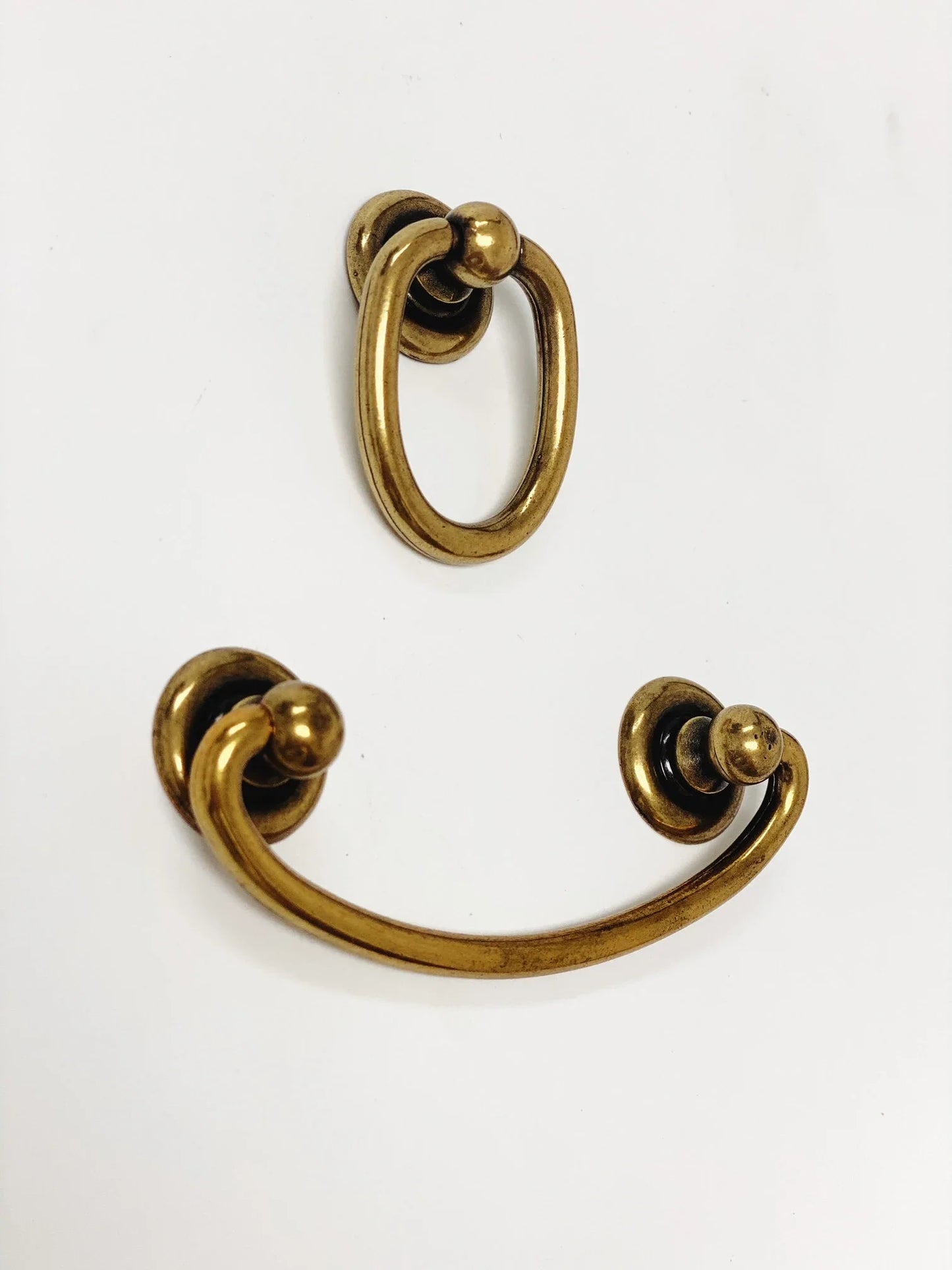 Ring Pulls "Oval" Bail Antique Brass Drawer Pulls