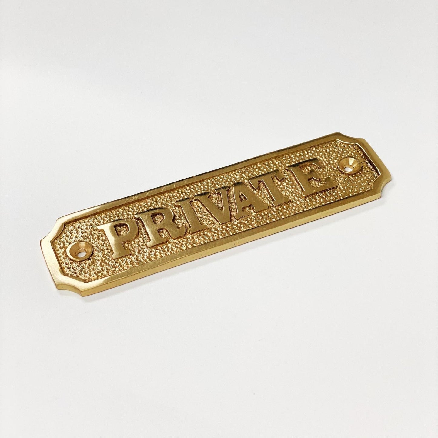 Brass "Private" Door Sign 4-3/4" W x 1-1/4" H - Door Hardware Office Sign