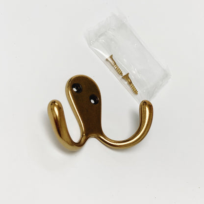 Medium Antique Brass "Capri" Modern Wall Hat and Coat Hook