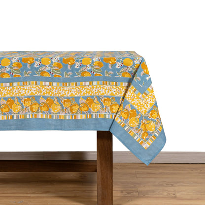 French Tablecloth Citron Bleu & Yellow