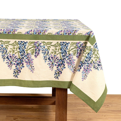 French Tablecloth Wisteria Green & Blue
