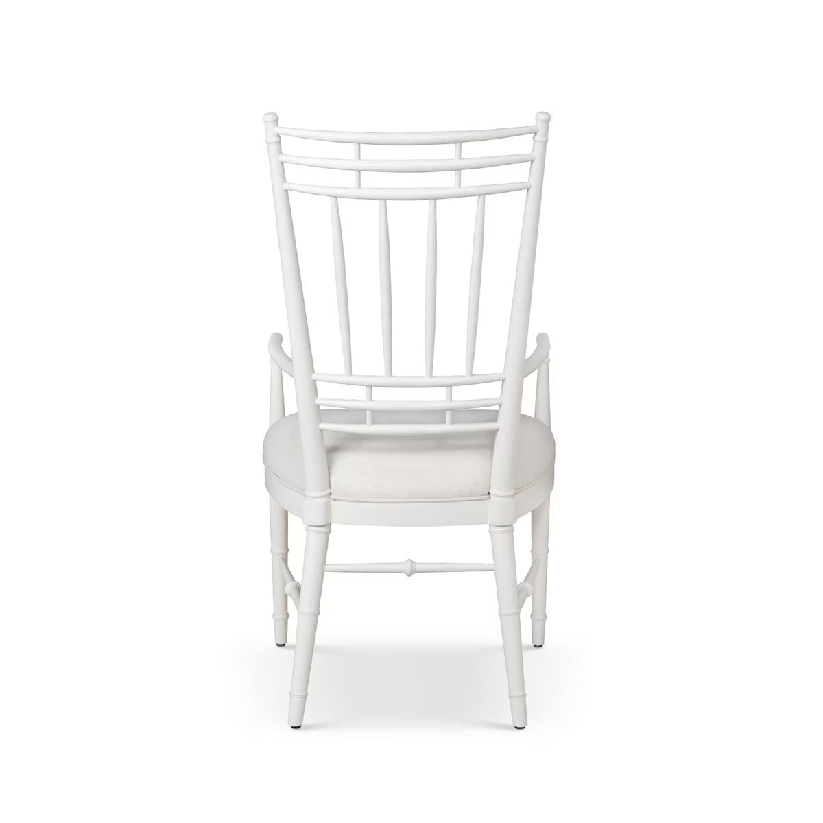 White chair with a minimalist design on a white background