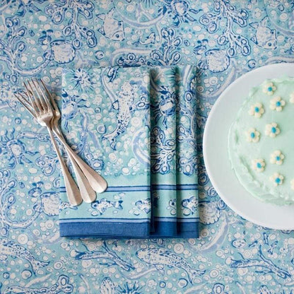French Tablecloth La Mer Aqua