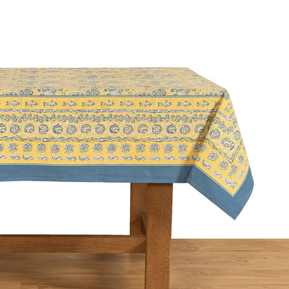 French Tablecloth La Mer Blue & Yellow