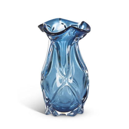 Tidal Glass Vase, Blue, Small