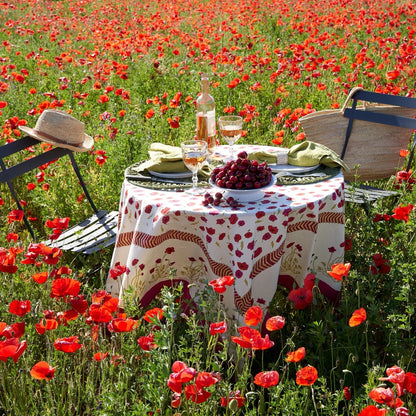 French Tablecloth Poppies