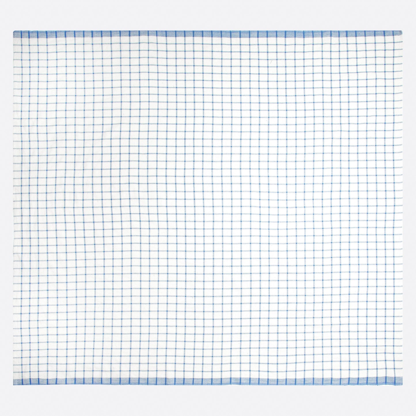 French Tablecloth Windowpane Blue & Natural