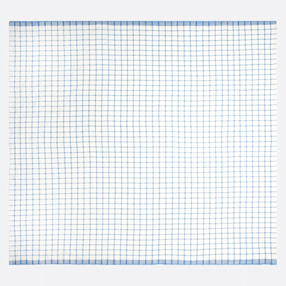 French Tablecloth Windowpane Blue & Natural