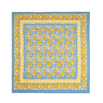 French Tablecloth Citron Bleu & Yellow