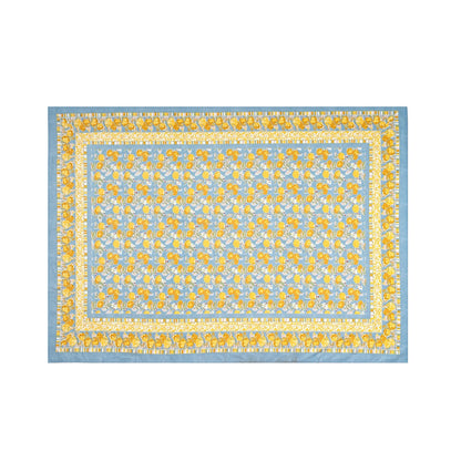 French Tablecloth Citron Bleu & Yellow