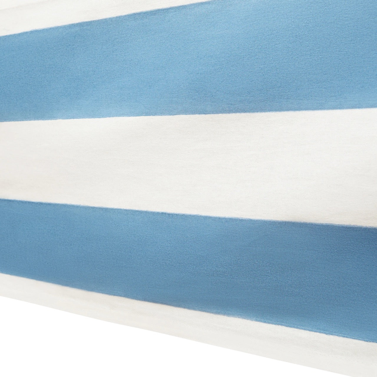 Close-up of a blue and white striped fabric