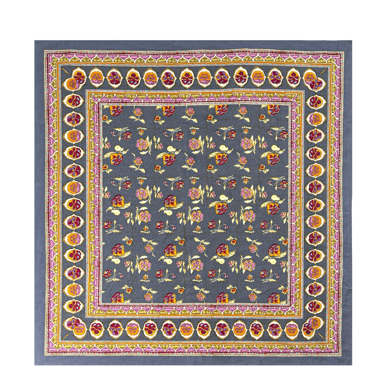 French Tablecloth Pansy Red & Grey - Out of Stock