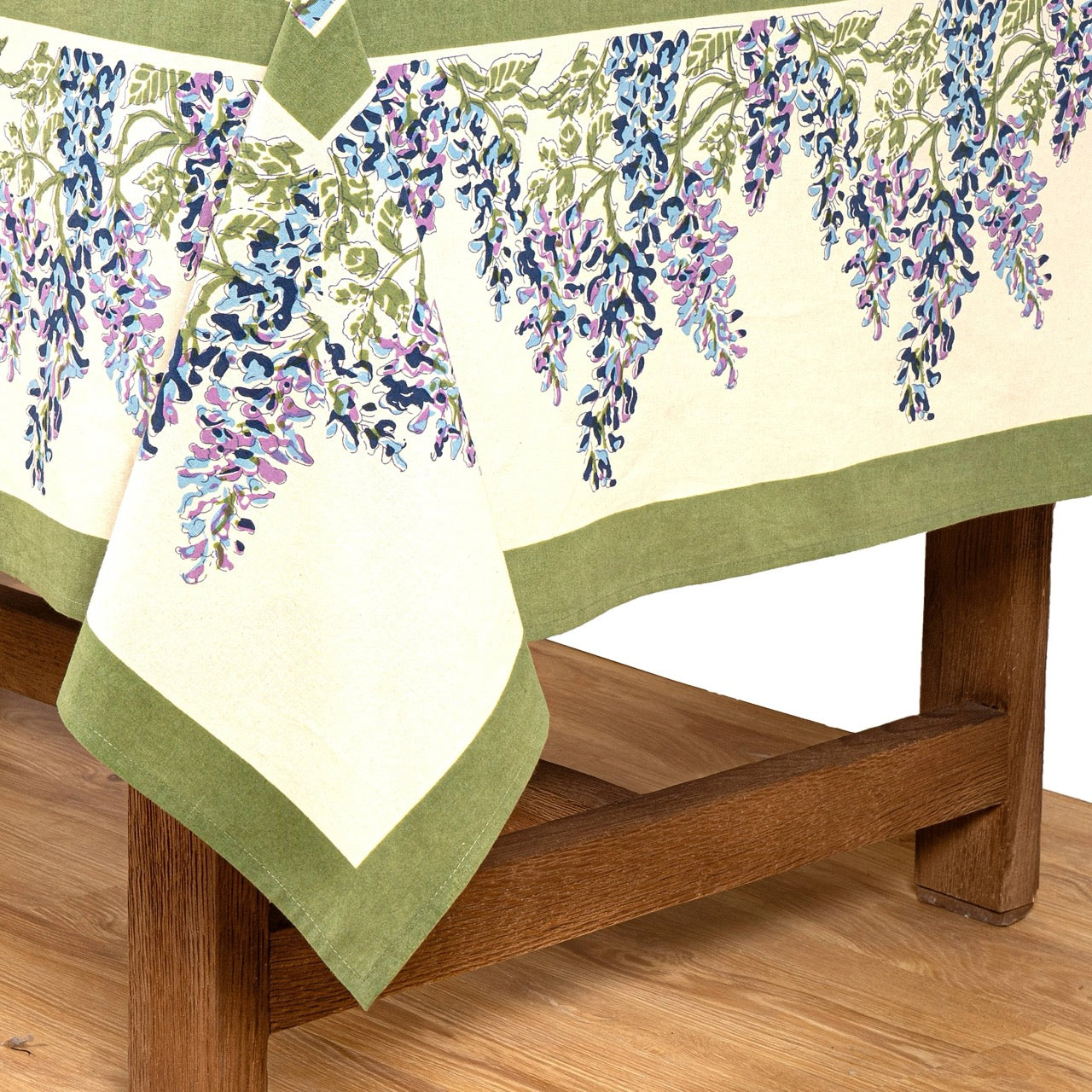 French Tablecloth Wisteria Green & Blue