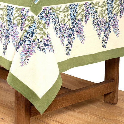 French Tablecloth Wisteria Green & Blue