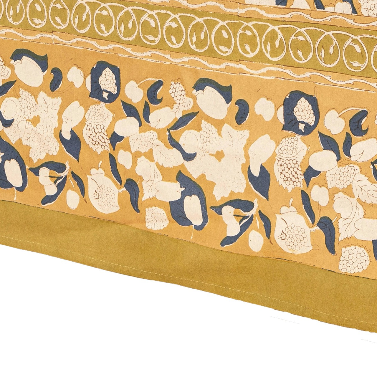 French Tablecloth Forest Harvest Mustard & Blue – Maison de Kristine