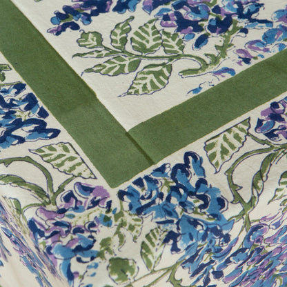 French Tablecloth Wisteria Green & Blue