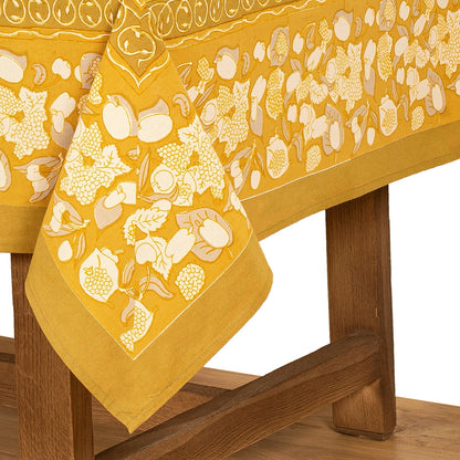 French Tablecloth Forest Harvest Grey & Mustard